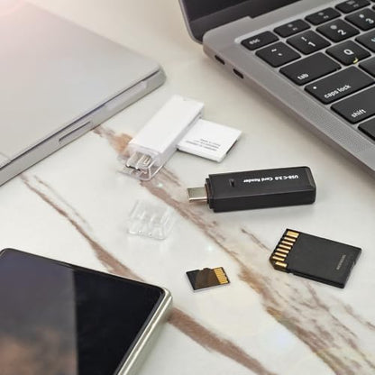 Micro SD Card Reader, 5Gbps 2-in-1 USB C Memory Card Reader for Digital Camera, SD Card Viewer with Dual Slot for SD, SDHC, SDXC, Micro SD, MicroSDHC, Micro SDXC, MMC, RS-MMC, TF Card (White) - color: USB-C 3.0 White