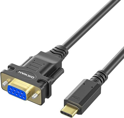 USB-C to RS232 DB9 9pin Female Serial Cable Converter Adapter with FTDI Chipset for Windows 11,10, 8.1, 8, 7, Vista, XP, 2000, Linux and Mac OS X 10.6 (10ft) - size: 10FT, style: RS-232 DB9 Female to USB-C