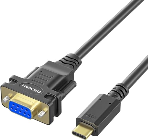 USB-C to RS232 DB9 9pin Female Serial Cable Converter Adapter with FTDI Chipset for Windows 11,10, 8.1, 8, 7, Vista, XP, 2000, Linux and Mac OS X 10.6 (10ft) - size: 10FT, style: RS-232 DB9 Female to USB-C