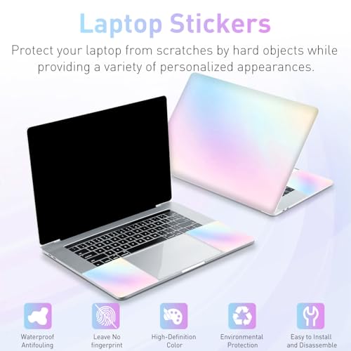 15-15.6 inches Netbook Laptop Skin Sticker Decal Reusable Cover Protector for 11.6 12 13 13.3 14 15 15.4 Notebook Chromebook Easy to Apply and Remove, Scratch-Resistant Waterproof I Pastel Gradient - color: Pastel Gradient