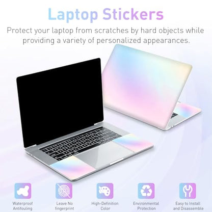 15-15.6 inches Netbook Laptop Skin Sticker Decal Reusable Cover Protector for 11.6 12 13 13.3 14 15 15.4 Notebook Chromebook Easy to Apply and Remove, Scratch-Resistant Waterproof I Pastel Gradient - color: Pastel Gradient