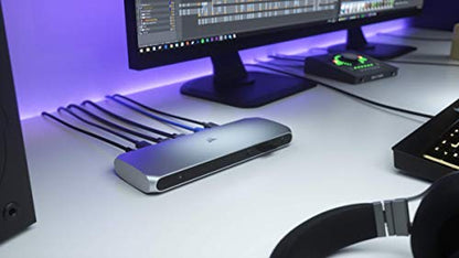 Corsair TBT100 Thunderbolt™ 3 Dock – 85W Charging, Dual 4k 60Hz Support, 2X HDMI, 40Gb/s,USB-C Gen 2 (15W) x2, USB-A 3.1 (7.5W) x2, Gigabit Ethernet – for Mac and PC laptops