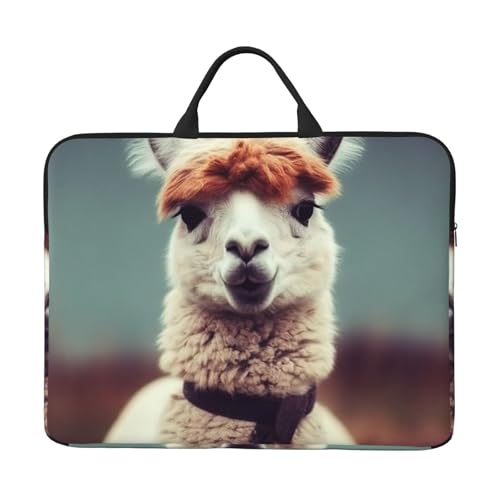 14 Inch Laptop Sleeve Case Waterproof Lightweight Laptop Case BagsCute Alpaca Travel Laptop Bag With Handle For Women Men