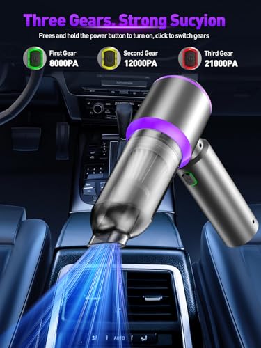 Vacuum/Air Duster 80,000RPM Super Power Mini Car Vacuum Cleaner | 4-in-1 air Blower Gun Air Duster & Air Blower & Pump Hand Electric air Duster Handheld dust Blower Blower Cordless