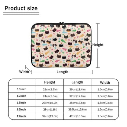Cat Fish Printed Computer Carrying Cover, Large Capacity Laptop Case Bag Easy to Carry Computer Bag, 15 Inch Lightweight Laptop Briefcase Messenger Bag for Women - color: Black and Pink-Cat Fish, size: 15 Inches