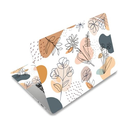 PLIGREAT Boho Laptop Decal Sticker Skin Cover, Floral Plants Laptop Stickers Skins Decal Fits 12" 13" 13.3" 14" 15" Laptops Universal Removable Vinyl Notebook Art Protector Netbook PC Cover Decals