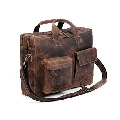 Leather briefcase 18 Inch Laptop Messenger Bags for Men and Women Best Office Briefcase Satchel Bag - style: 16 Inches
