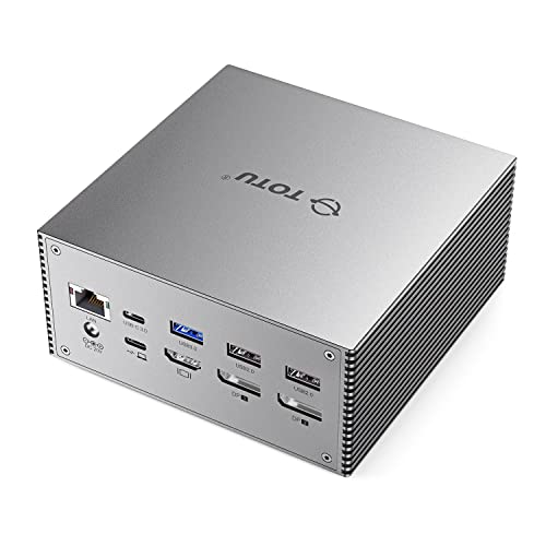 TOTU Upgraded Universal USB-C 4K Triple Display Docking Station with Charging Support for MacBook Pro & Windows Type C Systems (2 4K DP, HDMI, 6 USB Ports, 60W USB PD),Extended Display for macOS