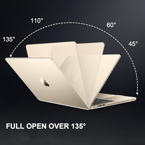 AKIT Compatible with MacBook Air 15 Inch Case 2026 2025-2023 M5 M4 M3 M2 A3448 A3241 A3114 A2941, [Ultra-Thin] [Official Color Match] Hard Case Protector Cover for MacBook Air 15 Inch, Starlight - color: Starlight