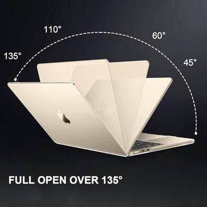 AKIT Compatible with MacBook Air 15 Inch Case 2026 2025-2023 M5 M4 M3 M2 A3448 A3241 A3114 A2941, [Ultra-Thin] [Official Color Match] Hard Case Protector Cover for MacBook Air 15 Inch, Starlight - color: Starlight
