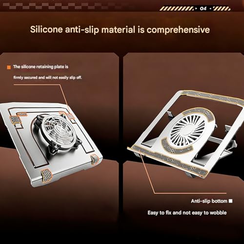 Foldable Aluminum Laptop Stand with Efficient Cooling Systems and Adjustable Angled for 17Inch Notebook Aluminum Laptop Stand - color: Silver