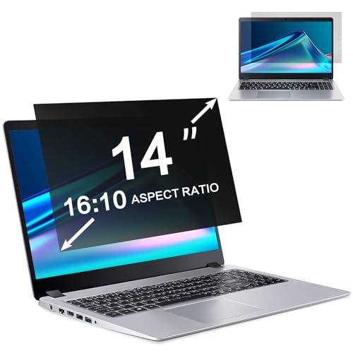 ZOEGAA 14 Inch Laptop Privacy Screen Filter, for 16:10 Widescreen Monitors -Dell HP Acer Samsung Lenovo ASUS Toshiba, Removable Privacy Screen Anti-Peeping, Anti Blue Light Blocking and Anti Glare - size: 14 in (16:10) privacy screen