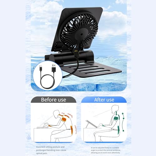 Tablet Cooling Stand with Powerful Cooling Fan Foldable Easy Storage for Travel Multifunctional Desktop Lazy Bracket Laptop Phone Stand
