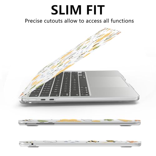 AKIT for MacBook Air 13 inch Case M5 M4 M3 M2 2026-2022, Bee | A3449 A3240 A3113 A2681, Vibrant Pattern Hard Shell Laptop Case+Screen Protector+Keyboard Cover for MacBook Air 13.6 inch - color: Bee