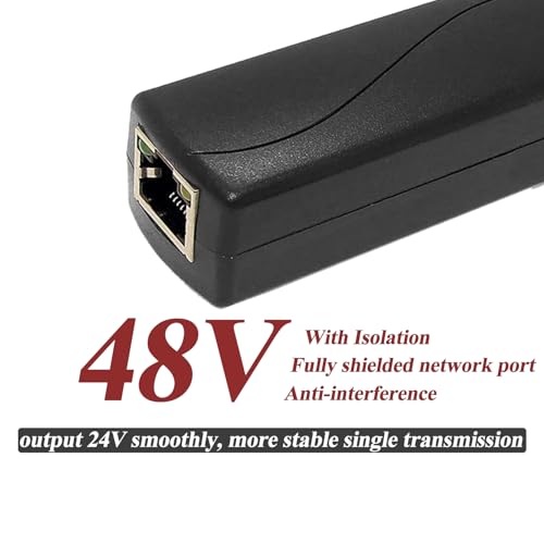 2.5G PoE Splitter 24V/1A, DC 5.5 * 2.1mm Plug, 48V PoE to DC 24V/1A 24W Output, 2.5Gbps Ethernet Comply IEEE802.3af/at, Plug and Play for IP Camera, Smart Home(PS5724TG) - style: (PS5724TG) 24V/1A 5.5 * 2.1mm
