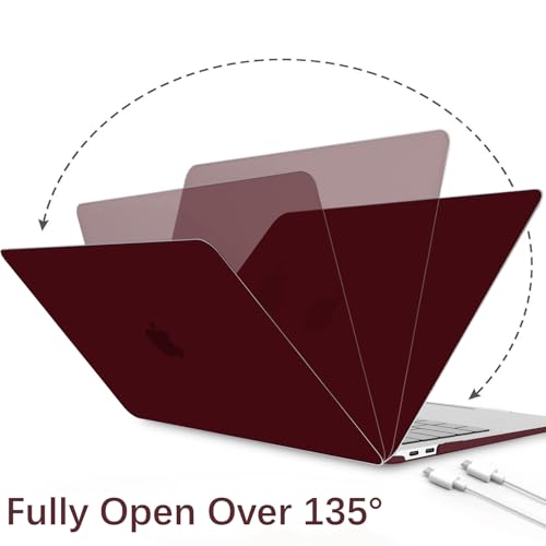 B BELK for MacBook Air 13 inch Case M1 2021 2020 2019 2018 Release | A2337 A2179 A1932, Matte Plastic Hard Shell for MacBook Air 13.3 inch Case & Keyboard Cover & Screen Protector, Marsala Red - color: Marsala Red