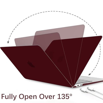 B BELK for MacBook Air 13 inch Case M1 2021 2020 2019 2018 Release | A2337 A2179 A1932, Matte Plastic Hard Shell for MacBook Air 13.3 inch Case & Keyboard Cover & Screen Protector, Marsala Red - color: Marsala Red