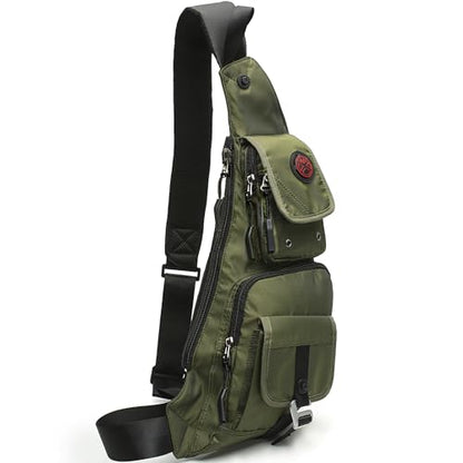NICGID Sling Bag Chest Shoulder Backpack Crossbody Bags Casual Daypack for Men Women - color: Army Green-2