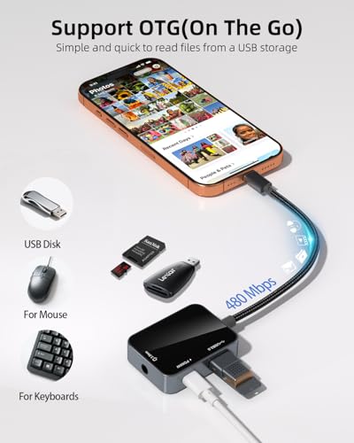 USB C to 3.5mm Audio Adapter 3-in-1 USB-C Headphone Adapter with USB OTG Data Port & 60W PD Charging, Type-C Aux to 3.5mm Converter Compatible with iPhone 17/16/15, Samsung Galaxy, Pixel, iPad