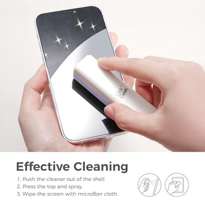 CLICK CLEAN Screen Cleaner, Fingerprint Proof Screen Cleaner Spray, All-in-One Cleaner with Microfiber and Shell for All Phones, Laptop and Tablet Screens (Purple) - color: Purple