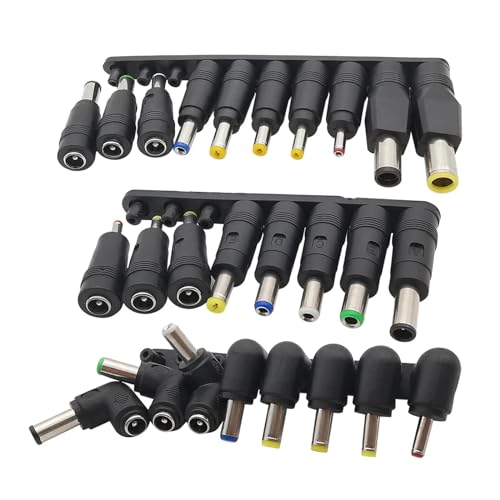 Universal Laptop DC Power Supply Adapter, 5.5x2.1mm Female to Male Tips Charger Connector, DC Power Plug Jack Set Conversion Plug(C-RA 8Pcs) - color: C-ra 8pcs