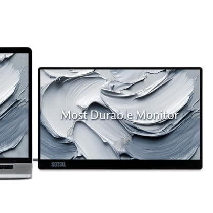 SOTSU FlipAction Go 14" Premium Portable Monitor | FHD | 400 Nits | USB-C | 1080p | 100% sRGB | Pivoting Screen | Tempered Glass Cover | Mini HDMI | Lightweight | Landscape & Portrait Display - color: Silver