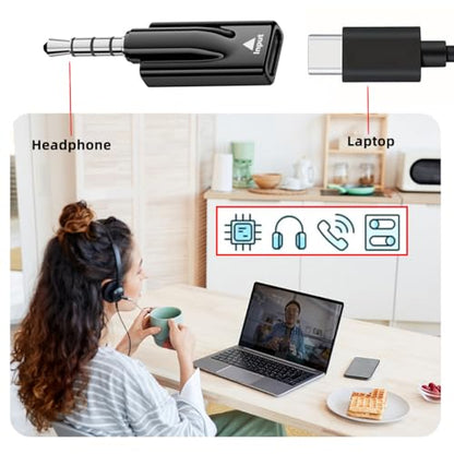 CY 2pcs/lot Type-C USB-C Female to 3.5mm Male & Female Audio AUX & MIC Sound Card 16bit 48kHz Adapter Compatible with Laptop Tablet Phone - style: USB-C to DAC 3.5mm M+F 2pcs