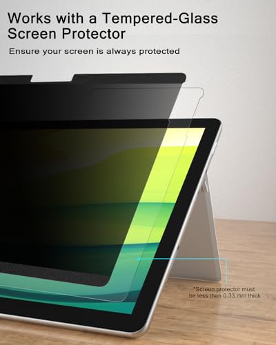 PYS Magnetic Privacy Screen for Microsoft Surface Pro, 12.3 Inch | Pro 7 Plus, Pro 7, Pro 6, Pro 5, Pro 4, Pro 3, Detachable, Matte Finish, Anti-Glare - size: SF 12.3 Inch