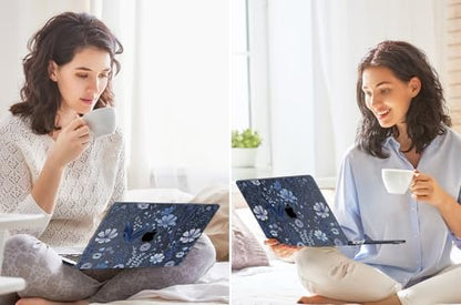Tuiklol for 2026 MacBook Neo 13 Inch A18 Pro Chip Case, (Model A3404) Anti-Scratch Anti-Drop Slim Hard PC Shell Case with Shockproof Protective MacBook Neo Laptop Cover, Blue Line Floral - color: Blue Line Floral
