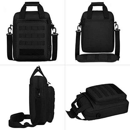CamGo 12" Laptop Messenger Bag for Men Vertical Tactical Crossbody Shoulder Bag Small Computer Briefcase Molle Handbags - color: Black