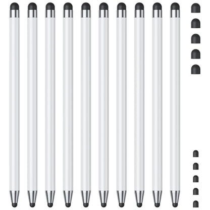 Stylus (10Pcs), Stylus Pen for Touchscreen, High Precision and Sensitivity Stylus Pen for iPad/iPhone/Samsung/Android Smartphone and Tablets, Compatible with All Capacitive Touch Screen (White) - color: White