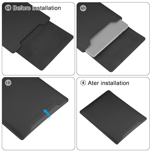 HoYiXi 15.6" Laptop Sleeve Case PU Leather with Stand Compatible with MacBook Pro 16/15.4'' MacBook Pro 15, Mac Air 15/ Dell, Matebook,Asus,15-16'' Laptop Bag,(Patent Pending),Black - color: Black, size: 15.6'' /15-16 Inch Laptop