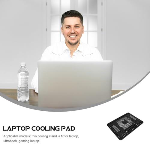 Silent Laptop Cooling Pad with LED Fan Mesh Stand with Anti-Slip Feet Upward Airflow Cooling Mat for Heat Dissipation Compatible Laptop Accessory