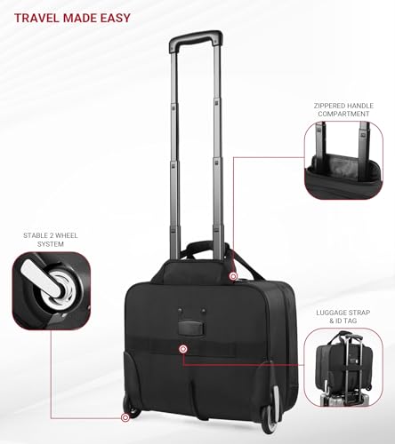 star cloud Rigid Frame Rolling Laptop Bag 18"×14"×8", Water-Resistant Rolling Briefcase with Wheels, Business Travel Computer Bag, Underseat Carry on Luggage for Men & Women