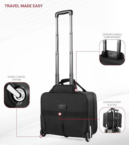 star cloud Rigid Frame Rolling Laptop Bag 18"×14"×8", Water-Resistant Rolling Briefcase with Wheels, Business Travel Computer Bag, Underseat Carry on Luggage for Men & Women