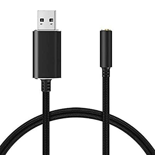 USB to 3.5mm Jack Audio Adapter with 3.5mm Headphone and Microphone Jack for, for, for, for PC/Laptops, Black, 500043134