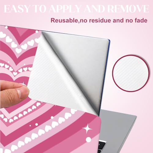 SUPERDANT Laptop Skin Sticker Pink Heart Laptop Decals Personalized Universal Notebook Computer Wrap Vinyl Skin Stickers Cover Art Decal Removable 12-15.6 Inch Waterproof Scratch-Resistant Gifts - style: Love Heart Vortex