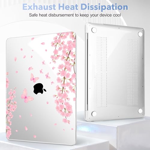 May Chen Compatible with MacBook Air 13 inch Case 2022 2021, 2020-2018 Release Model: M1 A2337 A2179 A1932, Plastic Hard Shell Case Cover for Mabook Air 13 inch with Retina Dispaly, Cherry Blossom - color: Cherry blossom