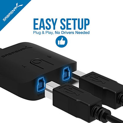 SABRENT USB 3.0 Sharing Switch for Multiple Computers, LED (USB-SW30) | Share USB peripherals across computers; LED device indicators; black - size: 1 Count (Pack of 1)