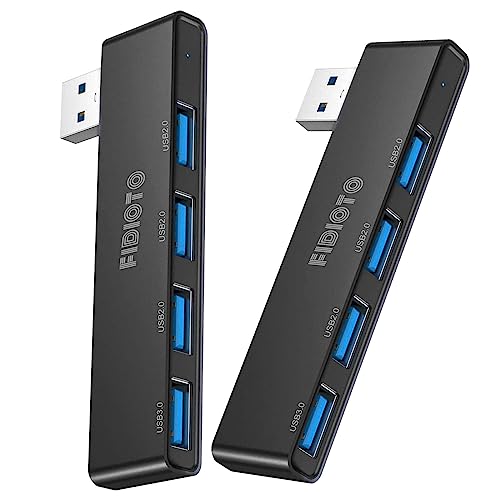Networking Hub 2Pack, Fidioto 4 Port USBA Adapter(1 * 3.0 Port, 3 * 2.0 Ports), USB Hub for Laptop, iMac Pro, MacBook Air, Mac mini/Pro, Surface Pro, Notebook PC, Flash Drives and Mobile HDD Etc - color: 4in1- 2pcs Right-Black