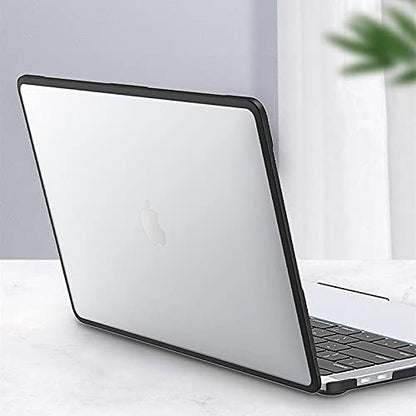 Se7enline for MacBook Air 13 inch Case M1 2024-2018 A2337 A2179,Clear&Gray | TPU Bumper + PC Matte Laptop Hard Shell Case with Keyboard Skin Anti-Fingerprint Shock-Resistant Collision Prevention Durable - color: (TPU) Transparent&Gray, size: 13.3 inch (M1