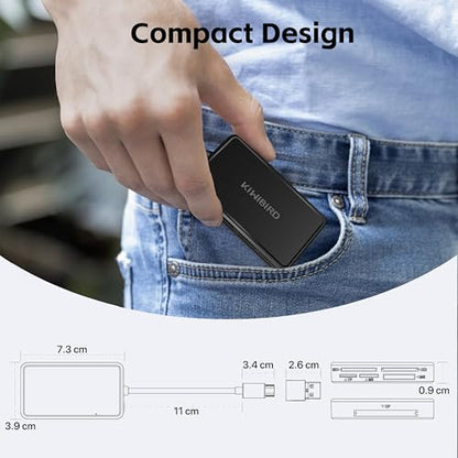 SD Card Reader, CF Card Reader USB C, Memory Stick Pro Duo Reader | Memory Card reader USB for SD MicroSD Compact Flash MS M2 for PC Camera Laptop iPhone 17 17e Air 16 Pro Max Mac Galaxy S26