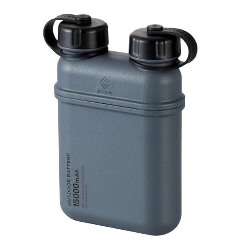 ELECOM NESTOUT Rugged Power Bank, 15000mAh Outdoor Charger, 32W USB C Fast Charging PD, Waterproof IP67, Heavy Duty Shockproof, Tactical Battery Pack for iPhone Tablet Hiking Camping Survival (Gray) - color: Gray Blue