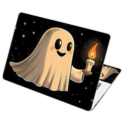 Universal Laptop Skin Sticker with 2 Wrist Pad Decals, 3-Piece Removable Vinyl Laptop Cover, Candle Ghost Waterproof Anti-Scratch, Easy-Trim Fit for 13.3" 14" 15.6" Laptops - color: Candle Ghost