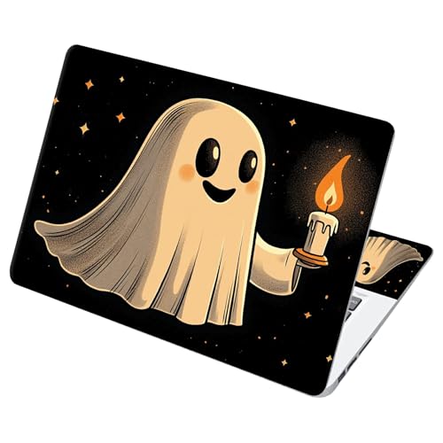 Universal Laptop Skin Sticker with 2 Wrist Pad Decals, 3-Piece Removable Vinyl Laptop Cover, Candle Ghost Waterproof Anti-Scratch, Easy-Trim Fit for 13.3" 14" 15.6" Laptops - color: Candle Ghost