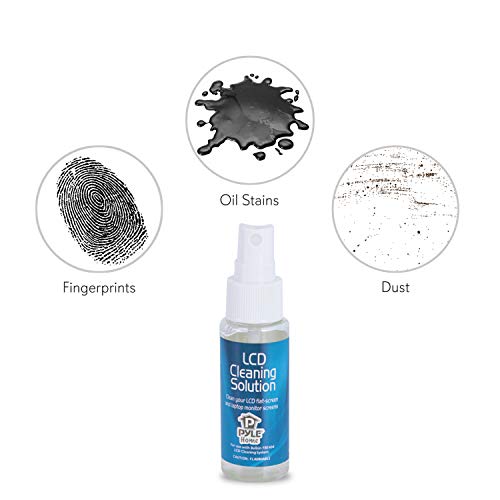 Pyle Home Computer LCD Screen Cleaning Kit-Tool Includes Cleaner Solution Spray, Keyboard Brush, 5 Microfiber Cloth Wipes-Cleans Laptop Surface, Plasma / Flat TV Monitor, Macbook, iPad, iPhone PCL107