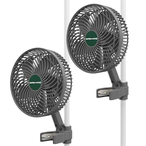 MARS HYDRO Updated 2-Pack M6 Grow Tent Fan 6'', Powerful Oscillating Clip Fan with Low Noise for Hydroponic Plants and Ventilation Circulation with convenient APP/WiFi Control. - size: 2PCS