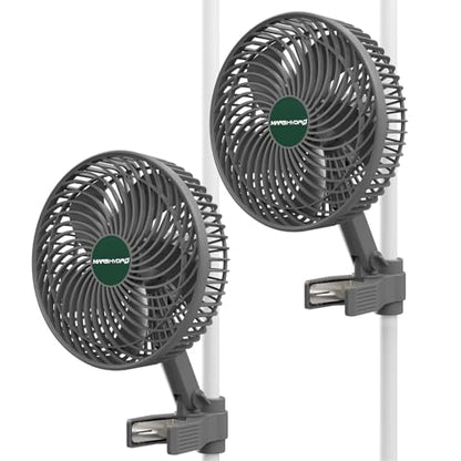 MARS HYDRO Updated 2-Pack M6 Grow Tent Fan 6'', Powerful Oscillating Clip Fan with Low Noise for Hydroponic Plants and Ventilation Circulation with convenient APP/WiFi Control. - size: 2PCS