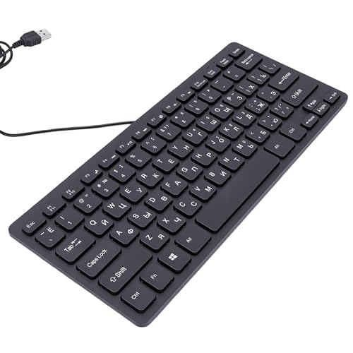 Asixxsix 78 Keys Wired Keyboard, USB Wired Minority Language Keyboard with 1.35M Cable, Plug and Play for Office, Computer and Laptop (Russian) - size: Russian