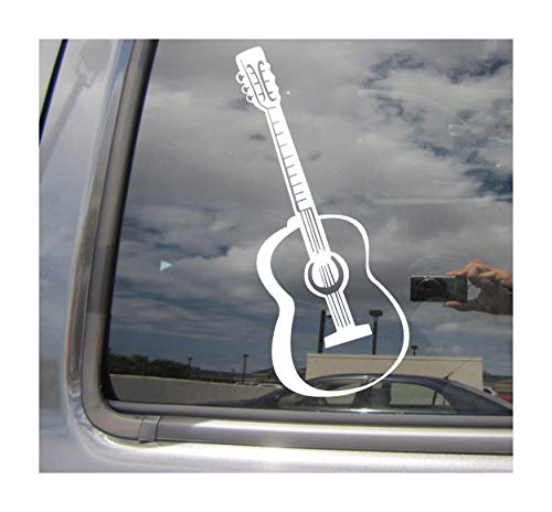 Acoustic Guitar - String Singer Country Music - Cars Trucks Moped Helmet Hard Hat Auto Automotive Craft Laptop Vinyl Decal Store Window Wall Sticker 10191 C